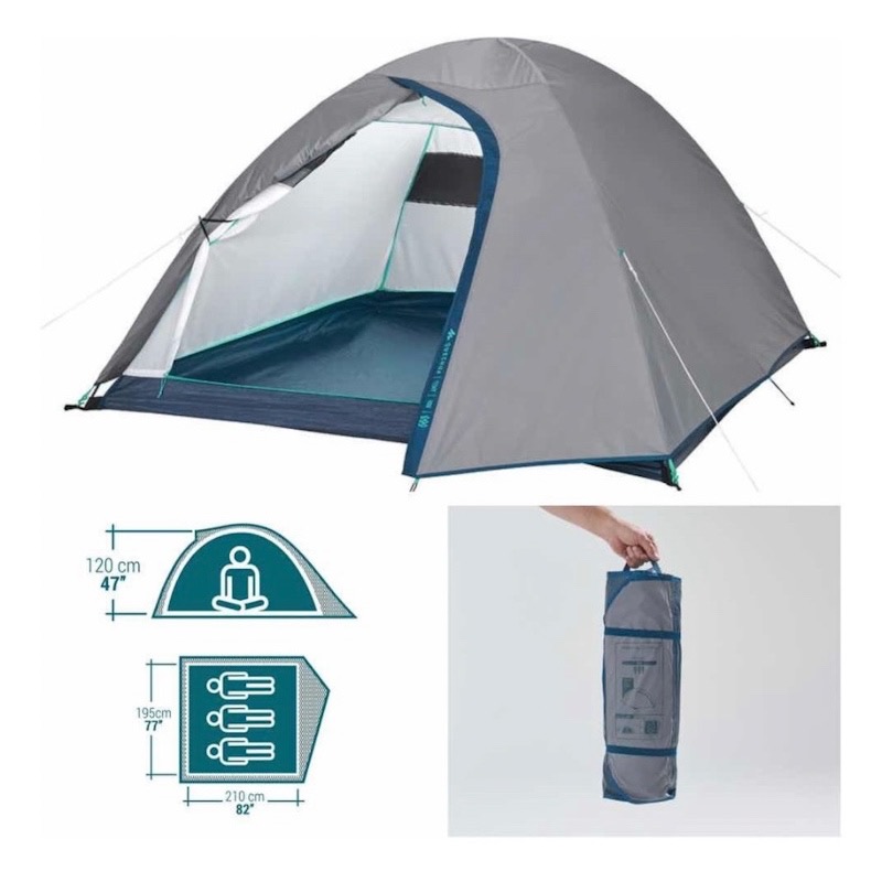 Casa de Campaña de 3 personas Quechua camping, impermeable  