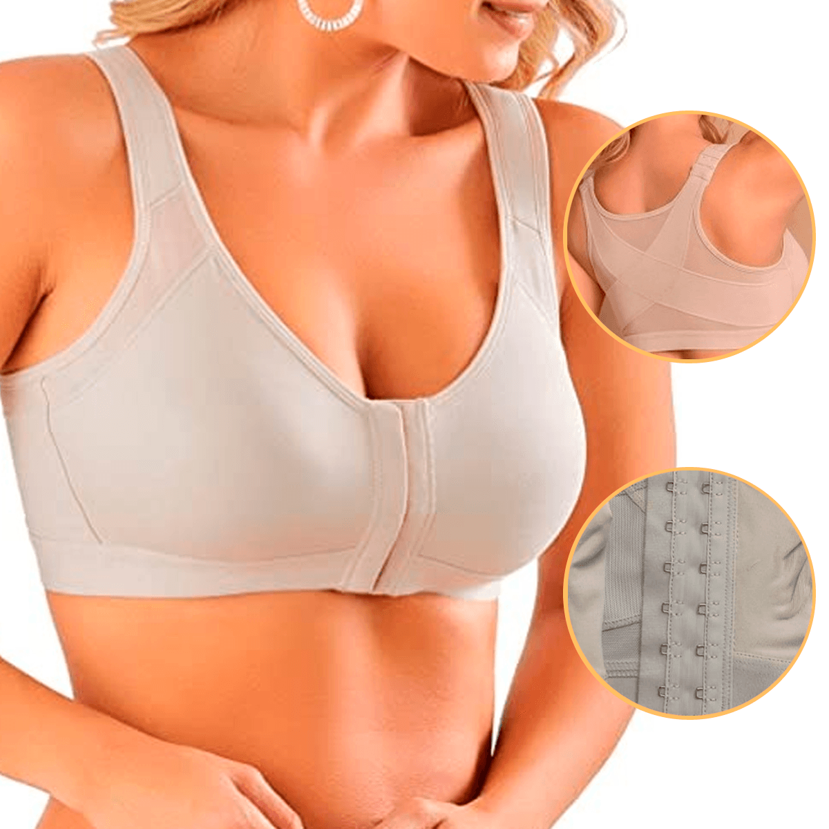 Brasier Postquirúrgico Copa Completa Con Broches Frontales, Ropa Interior Femenina, Brassier Postoperatorio Para Mujer