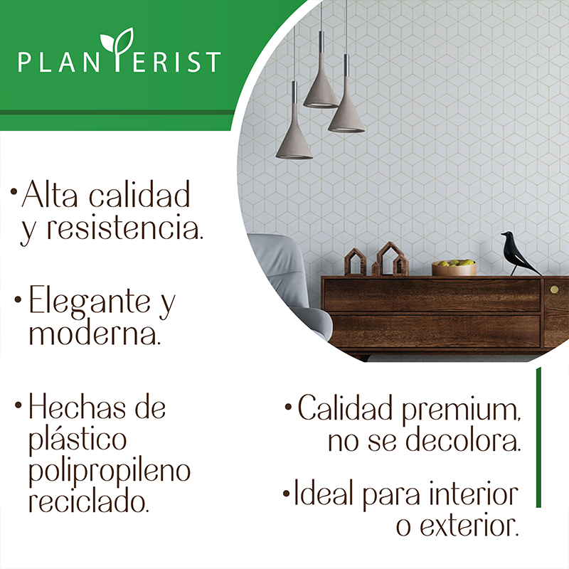 Planterist - Maceta grande - Acabado cerámico elegante vintage - Decorativa, moderna para interior o exterior - Súper resistente - Ideal para patio, jardín, terraza - Hecha de plástico PP reciclado anti UV - Medidas: 40 cm de diámetro x 41 cm de alto. Volumen interno 33.4L (Verde Brilloso)