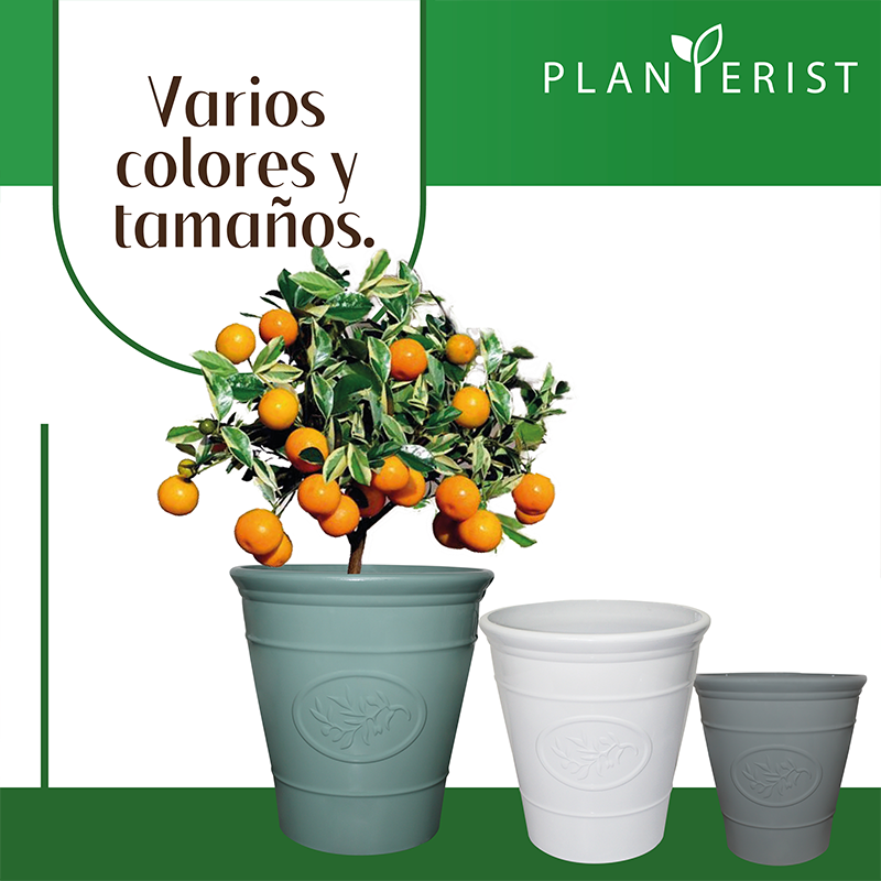 Planterist - Maceta grande - Acabado cerámico elegante vintage - Decorativa, moderna para interior o exterior - Súper resistente - Ideal para patio, jardín, terraza - Hecha de plástico PP reciclado anti UV - Medidas: 40 cm de diámetro x 41 cm de alto. Volumen interno 33.4L (Verde Brilloso)