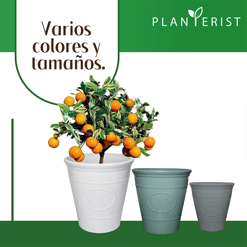 Planterist - Maceta grande - Acabado cerámico elegante vintage - Decorativa, moderna para interior o exterior - Súper resistente - Ideal para patio, jardín, terraza - Hecha de plástico PP reciclado anti UV - Medidas: 40 cm de diámetro x 41 cm de alto. Volumen interno 33.4L (Blanco Brilloso)