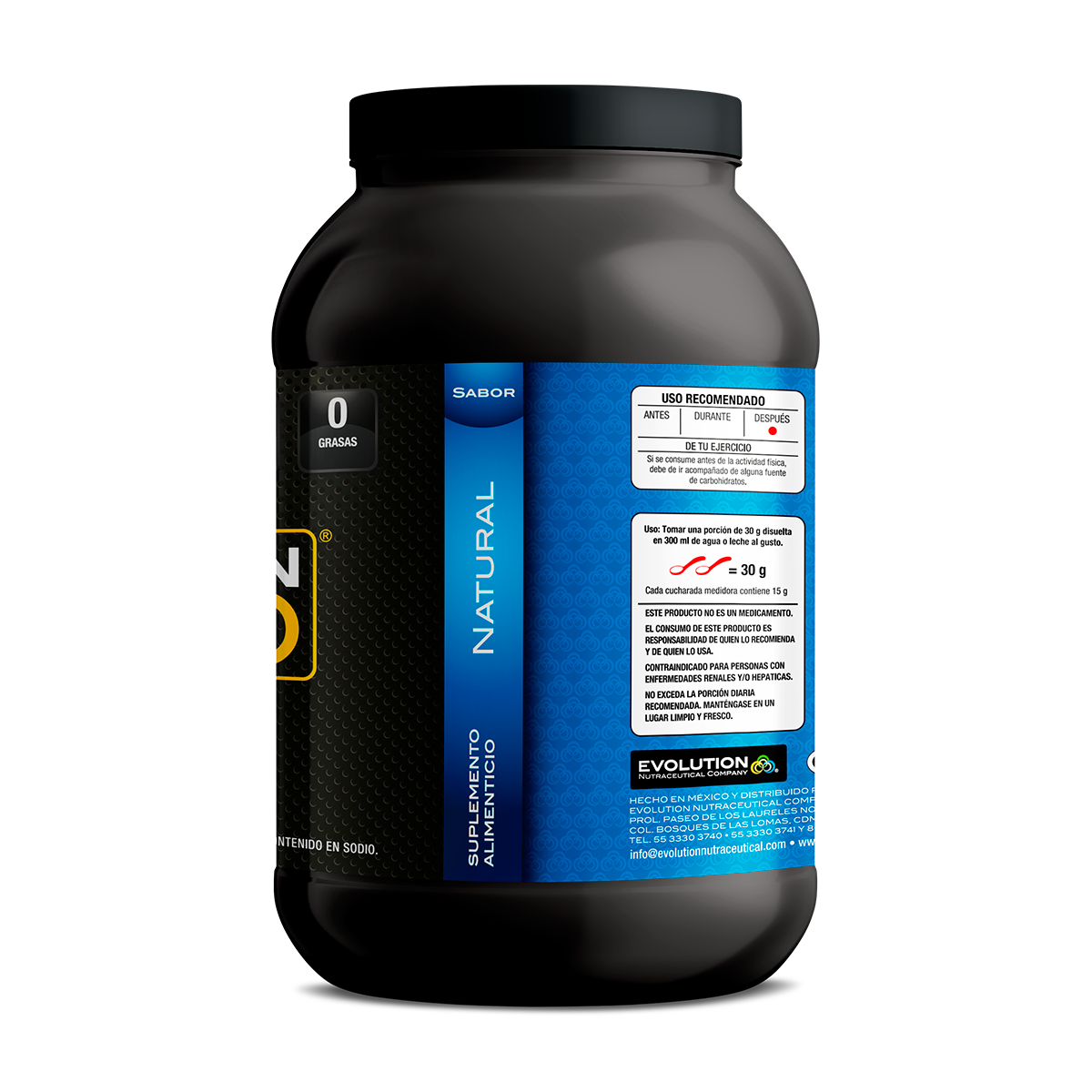 PROTEÍNA EVOLUTION DE SUERO DE LECHE WP100 WHEY PROTEIN 800 G SABOR NATURAL