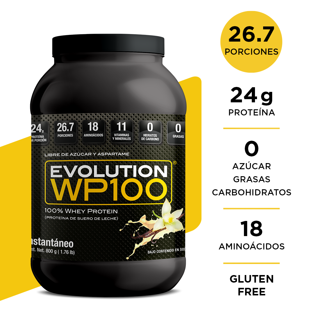 Proteína de Suero de Leche Evolution WP100 Whey Protein 800 g Sabor Vainilla