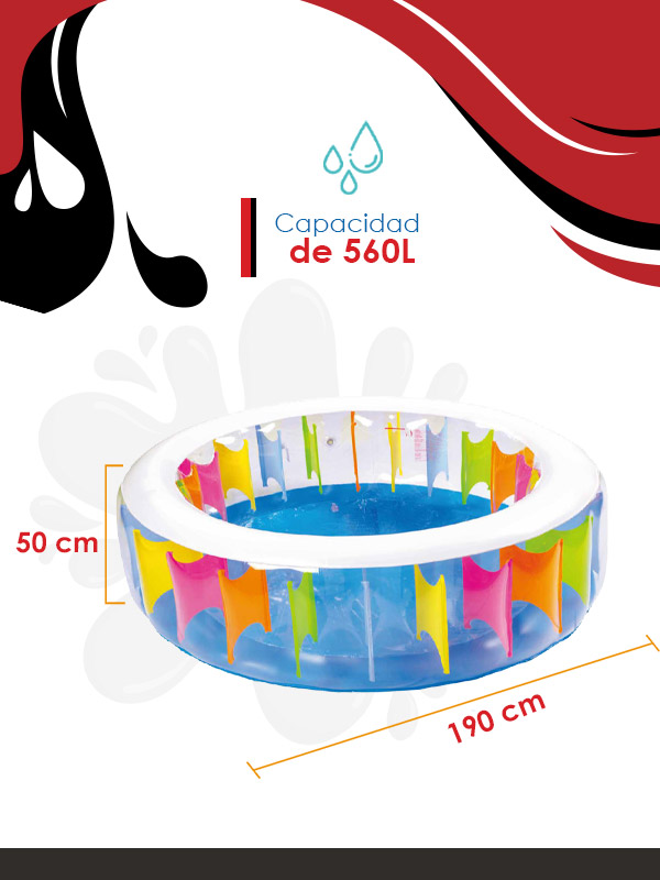 Alberca Inflable Jilong Giant Rainbow Pool 190 X 50 Cm 560l