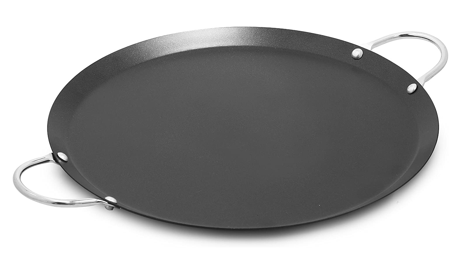 Comal redondo de acero T-FAL al alto carbono antiadherente MXIMU-52014 de 11 pulgadas con asas de metal