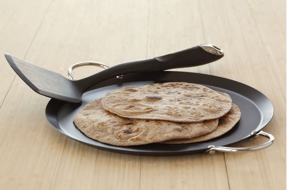 Comal redondo de acero T-FAL al alto carbono antiadherente MXIMU-52014 de 11 pulgadas con asas de metal