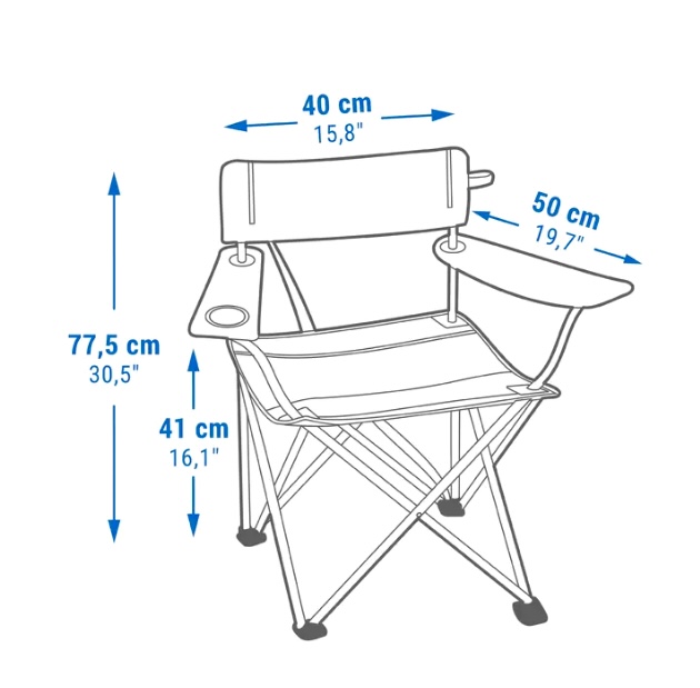 Silla plegable para camping Quechua, playa, pesca, jardín 