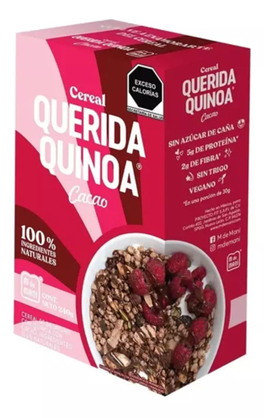 Cereal Querida Quinoa Cacao 240g M De Maní Sin Azúcar