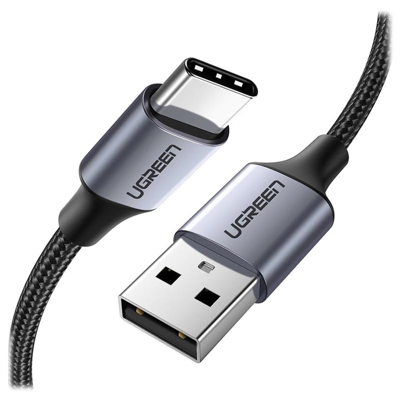 Cable Ugreen Carga Rápida Usb 2.0 A Micro Usb 1 Metro Negro-BLACK, 18W,NYLON