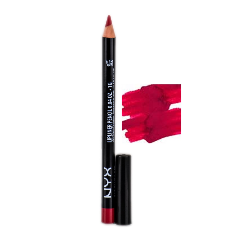 Lapiz delineador para labios Nyx, perfilador plush red .