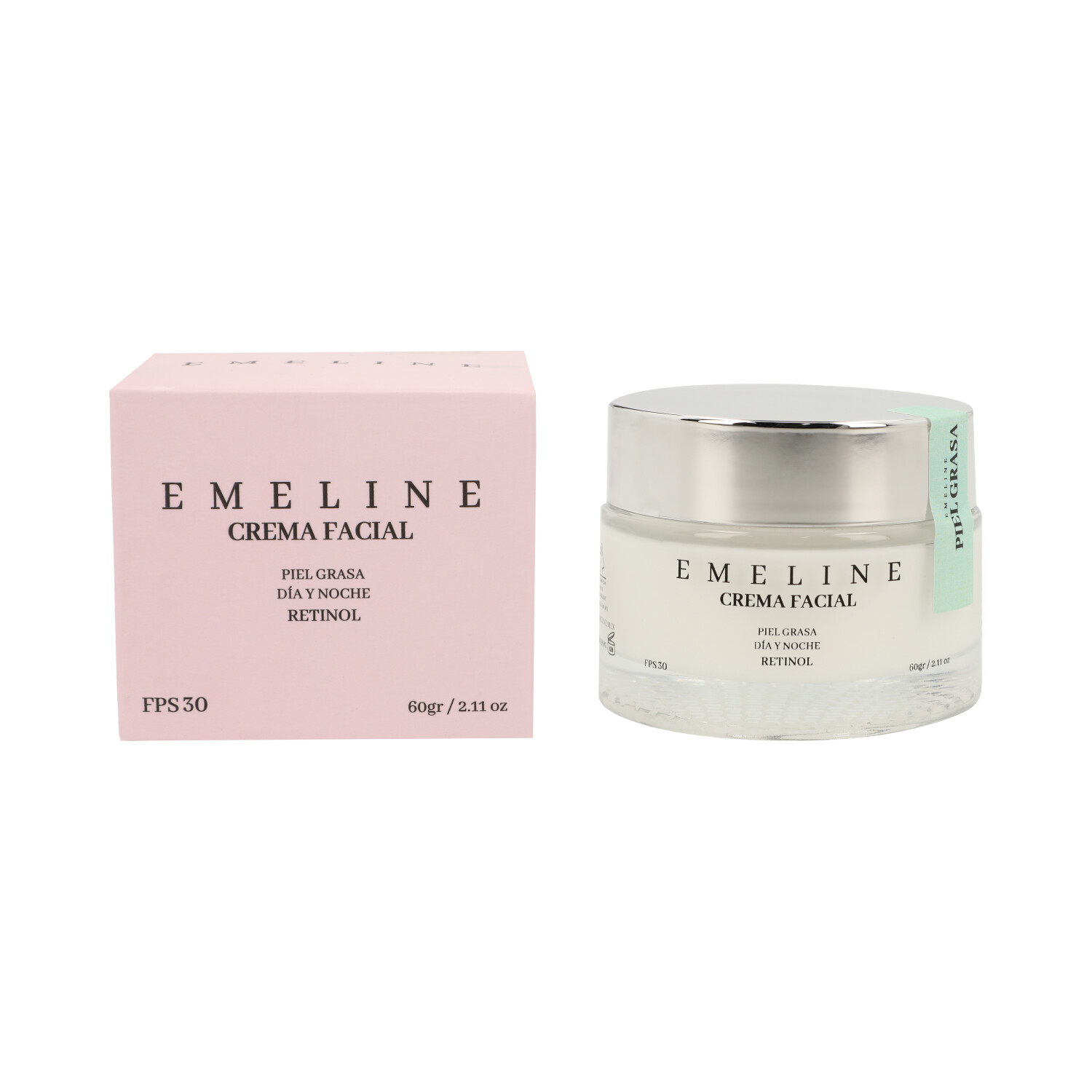 Crema Facial EMELINE para Piel Grasa día/noche con FPS 30