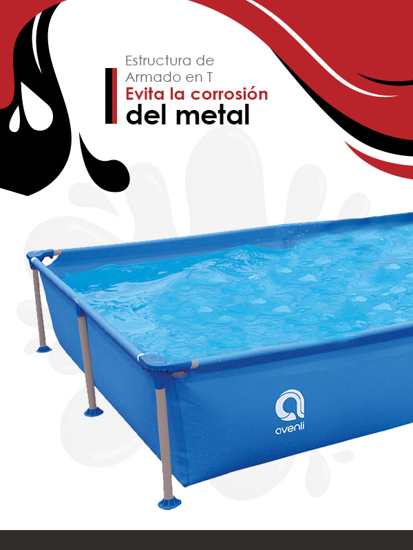 Alberca Rectangular Steel Frame Pools 2.28m X 1.59m X 42cm