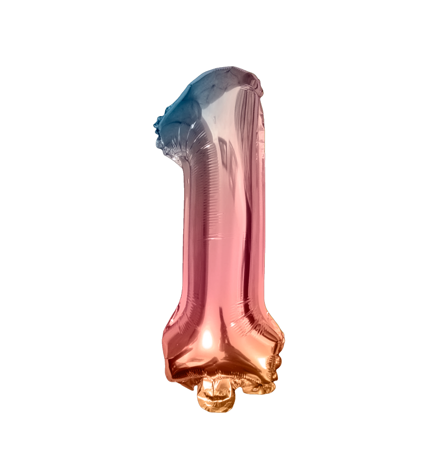Globos Del Número 1 De Papel De Aluminio De 26 Pulgadas/66 Cms Oro Plata Azul Rey Fuchsia Rosa Negro Rojo Rose Gold Arcoiris Pastel Y Azul Turquesa