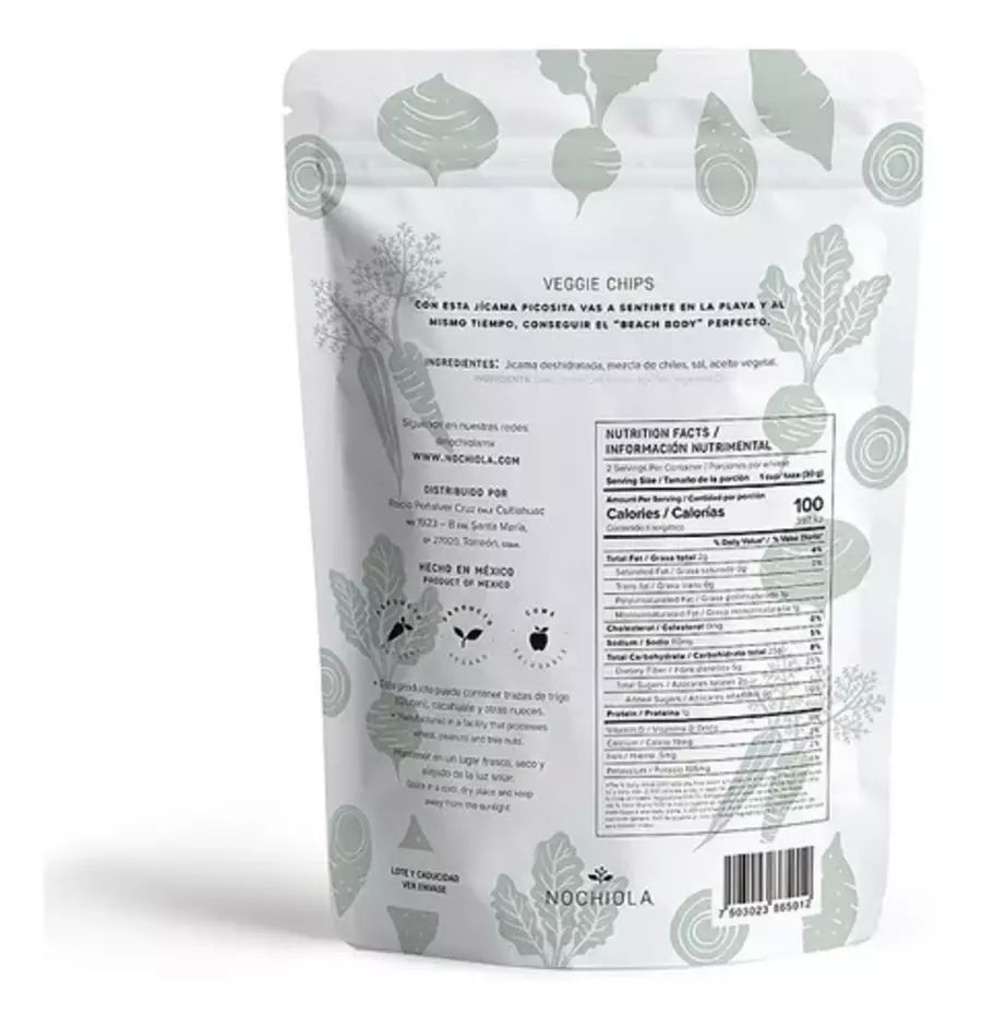 Chips De Jícama Deshidratada Enchilada Nochiola 60g Vegano