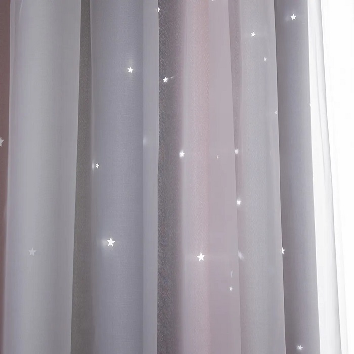 1 Cortina 100*130cm Para Habitación De Niños Tonos Gris