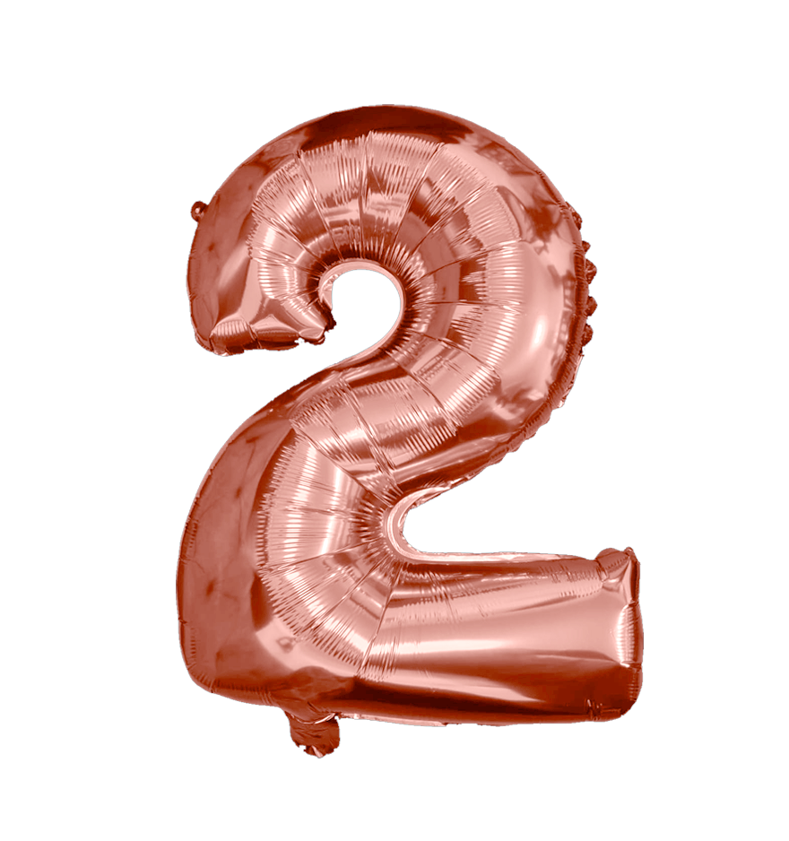 Globos Del Número 2 De Papel De Aluminio De 26 Pulgadas/66 Cms Oro Plata Azul Rey Fuchsia Rosa Negro Rojo Rose Gold Arcoiris Pastel Y Azul Turquesa