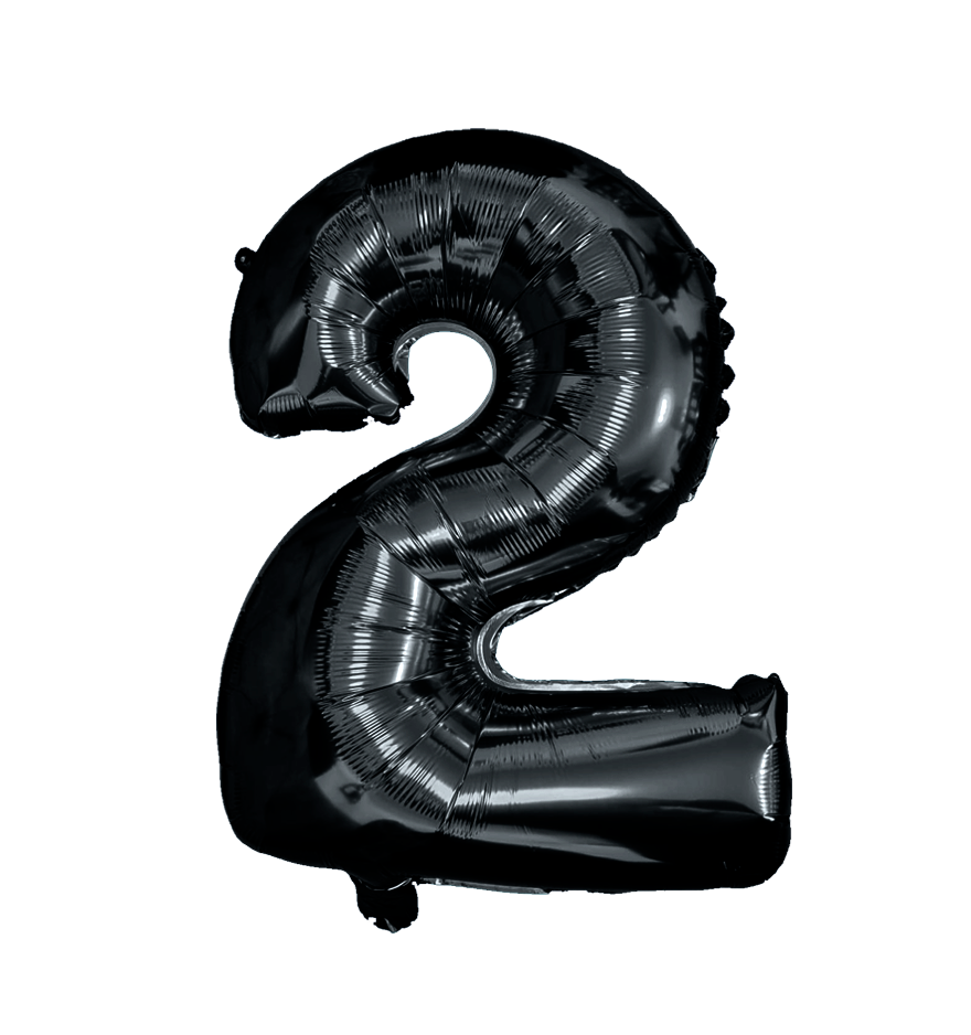 Globos Del Número 2 De Papel De Aluminio De 26 Pulgadas/66 Cms Oro Plata Azul Rey Fuchsia Rosa Negro Rojo Rose Gold Arcoiris Pastel Y Azul Turquesa