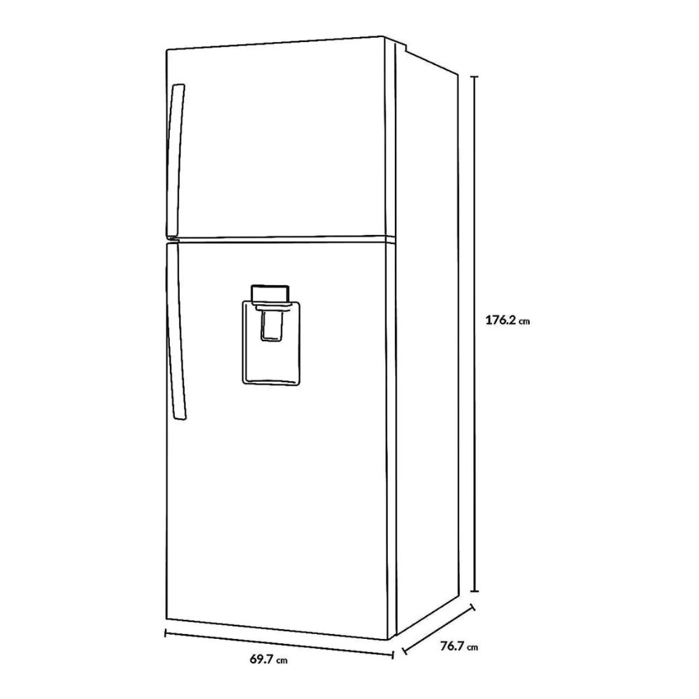 Refrigerador 16 pies top mount c/dispensador silver marca winia