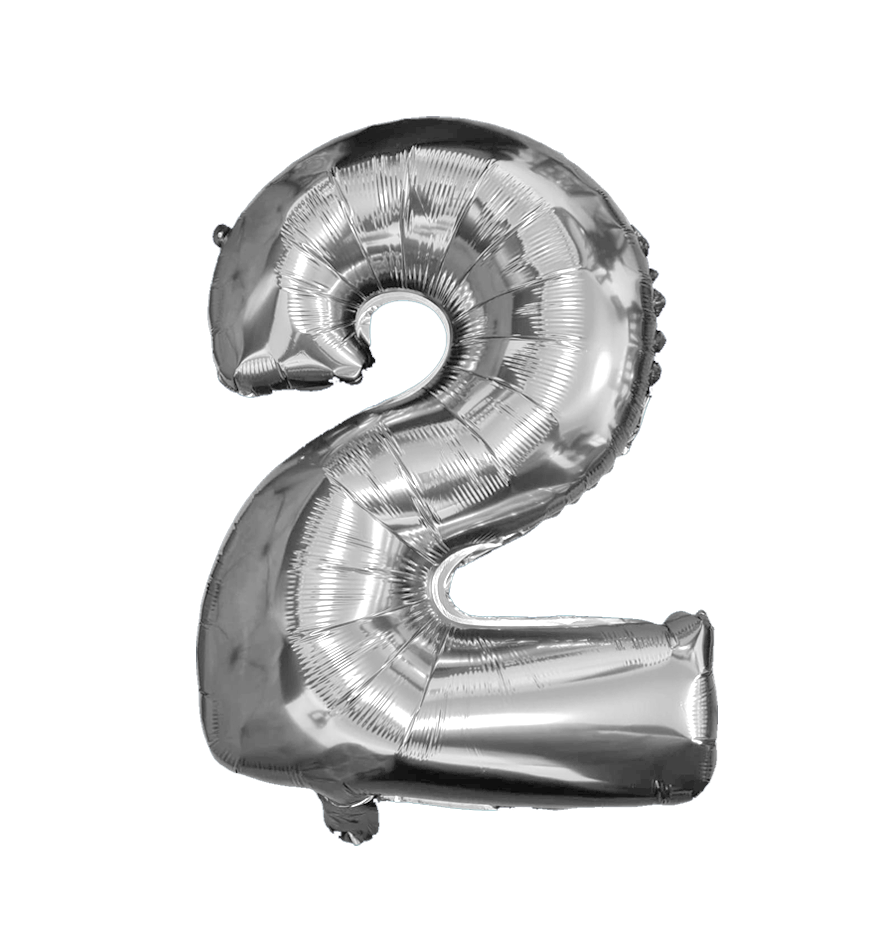 Globos Del Número 2 De Papel De Aluminio De 26 Pulgadas/66 Cms Oro Plata Azul Rey Fuchsia Rosa Negro Rojo Rose Gold Arcoiris Pastel Y Azul Turquesa