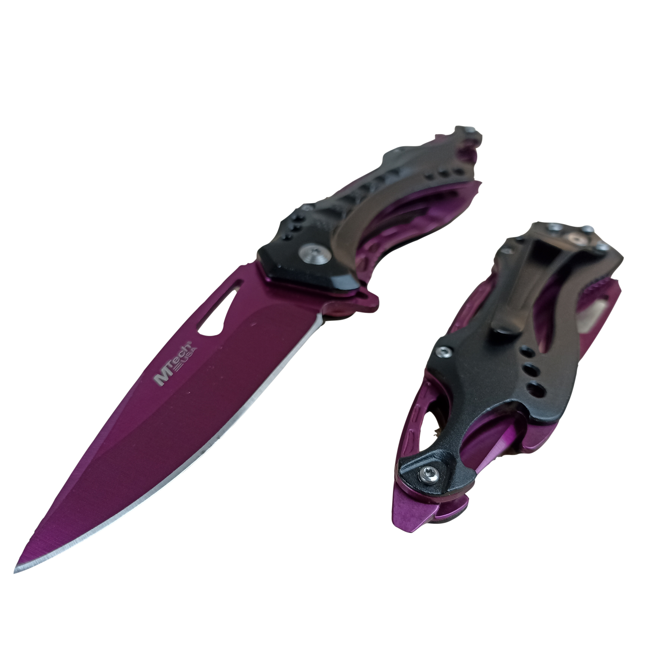 Navaja Camuflaje Morado con Negro MT-A705PE