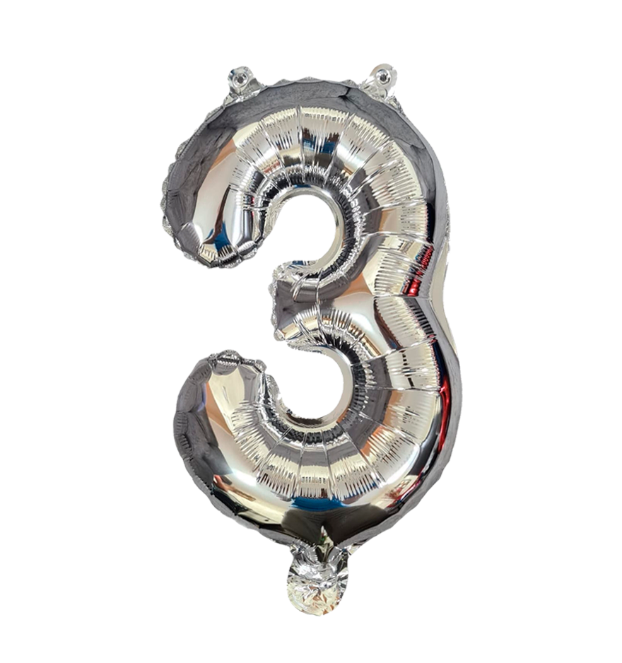 Globos Del Número 3 De Papel De Aluminio De 26 Pulgadas/66 Cms Oro Plata Azul Rey Fuchsia Rosa Negro Rojo Rose Gold Arcoiris Pastel Y Azul Turquesa