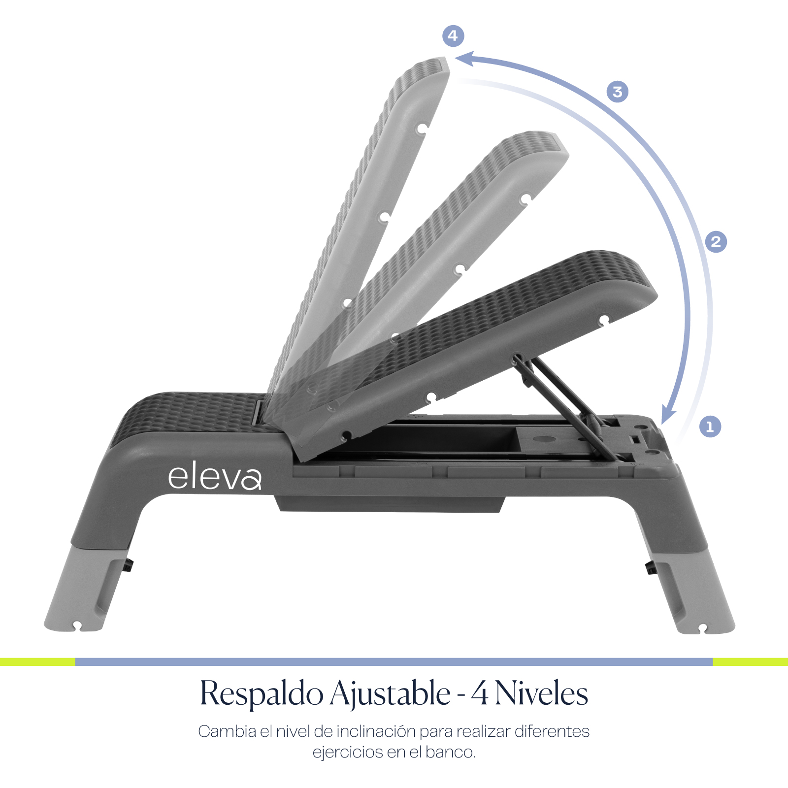 eleva Banco Multiposiciones Fitness Step Aerobicos 3 Niveles