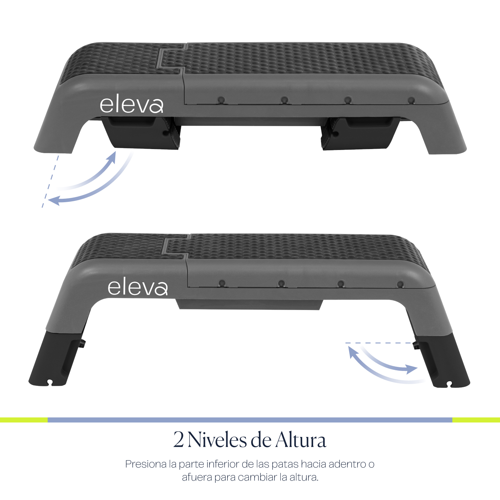 eleva Banco Multiposiciones Fitness Step Aerobicos 3 Niveles