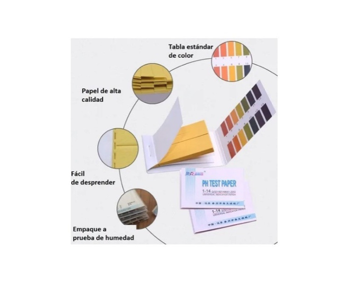 80 Tiras Reactivas Medidor  Ph 1-14, Papel Ph