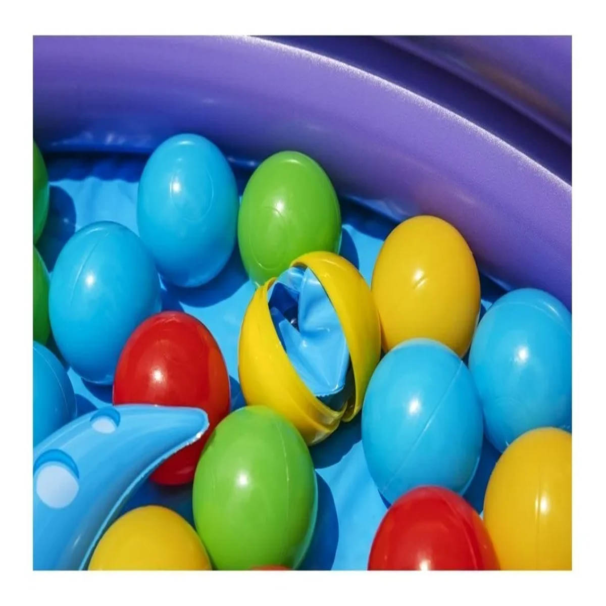 Alberca Inflable Redonda 1.02X25cm 3Anillos Morada Con Pelotas 52466