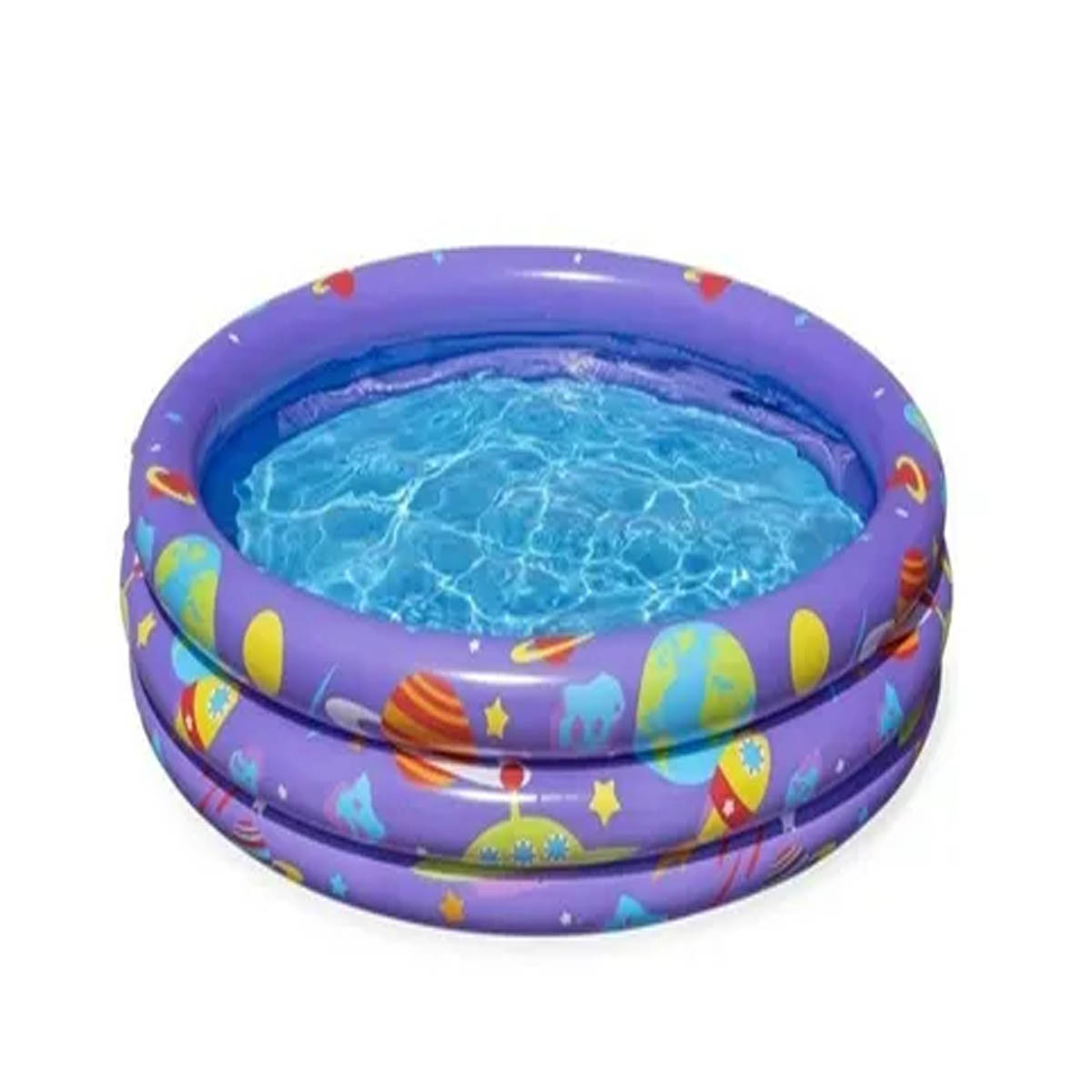 Alberca Inflable Redonda 1.02X25cm 3Anillos Morada Con Pelotas 52466