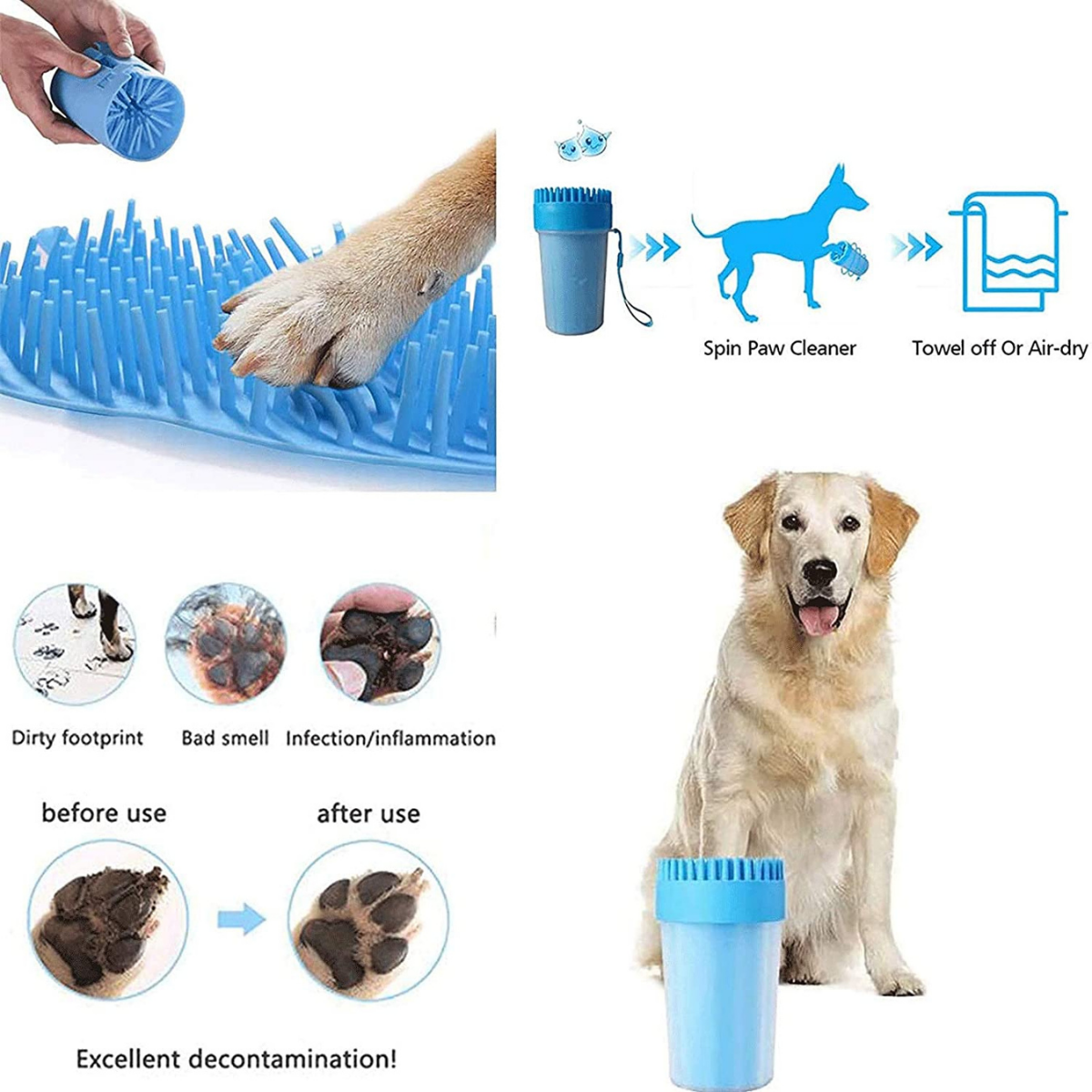 Limpiador de Patas para Perros - Z-Color - Cerdas Suaves de Silicón