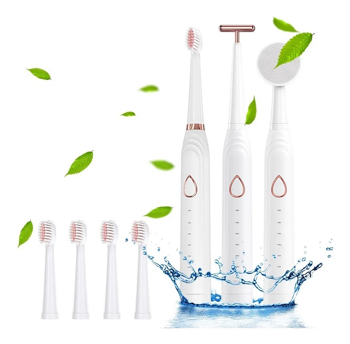 Cepillo De Dientes Eléctrico Y Cepillo De Limpieza 3 En 1