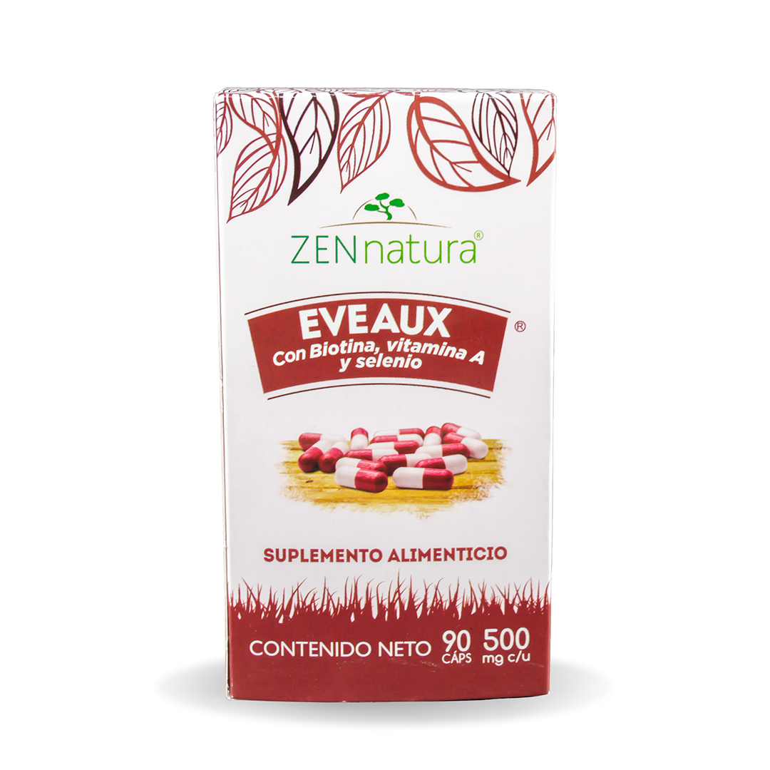 EVEAUX 90 CAPSULAS ZEN NATURA BIOTINA, VITAMINA A Y SELENIO