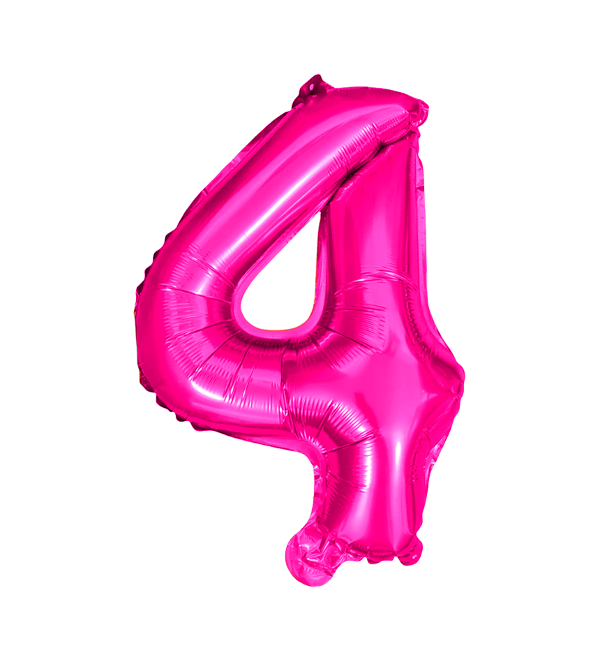 Globos Del Número 4 De Papel De Aluminio De 26 Pulgadas/66 Cms Oro Plata Azul Rey Fuchsia Rosa Negro Rojo Rose Gold Arcoiris Pastel Y Azul Turquesa