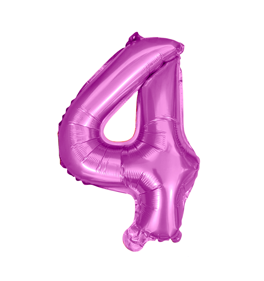 Globos Del Número 4 De Papel De Aluminio De 26 Pulgadas/66 Cms Oro Plata Azul Rey Fuchsia Rosa Negro Rojo Rose Gold Arcoiris Pastel Y Azul Turquesa