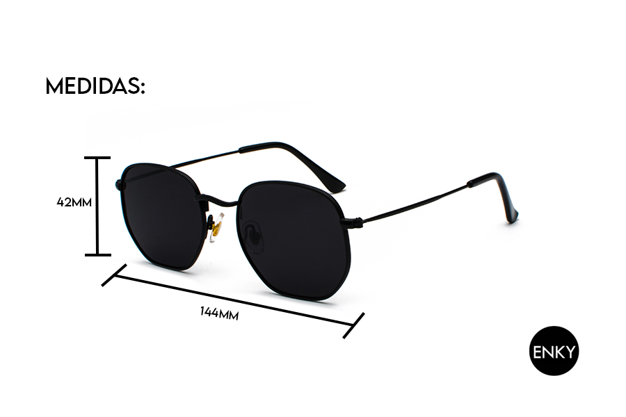Lentes De Sol Estilo Clásico Cooper Geométrico Casual PLATEADO Unisex Polarizado Uv400 ENKY