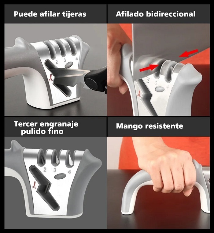 	Afilador De Cuchillos/tijeras Con 4 Etapas De Afilado.