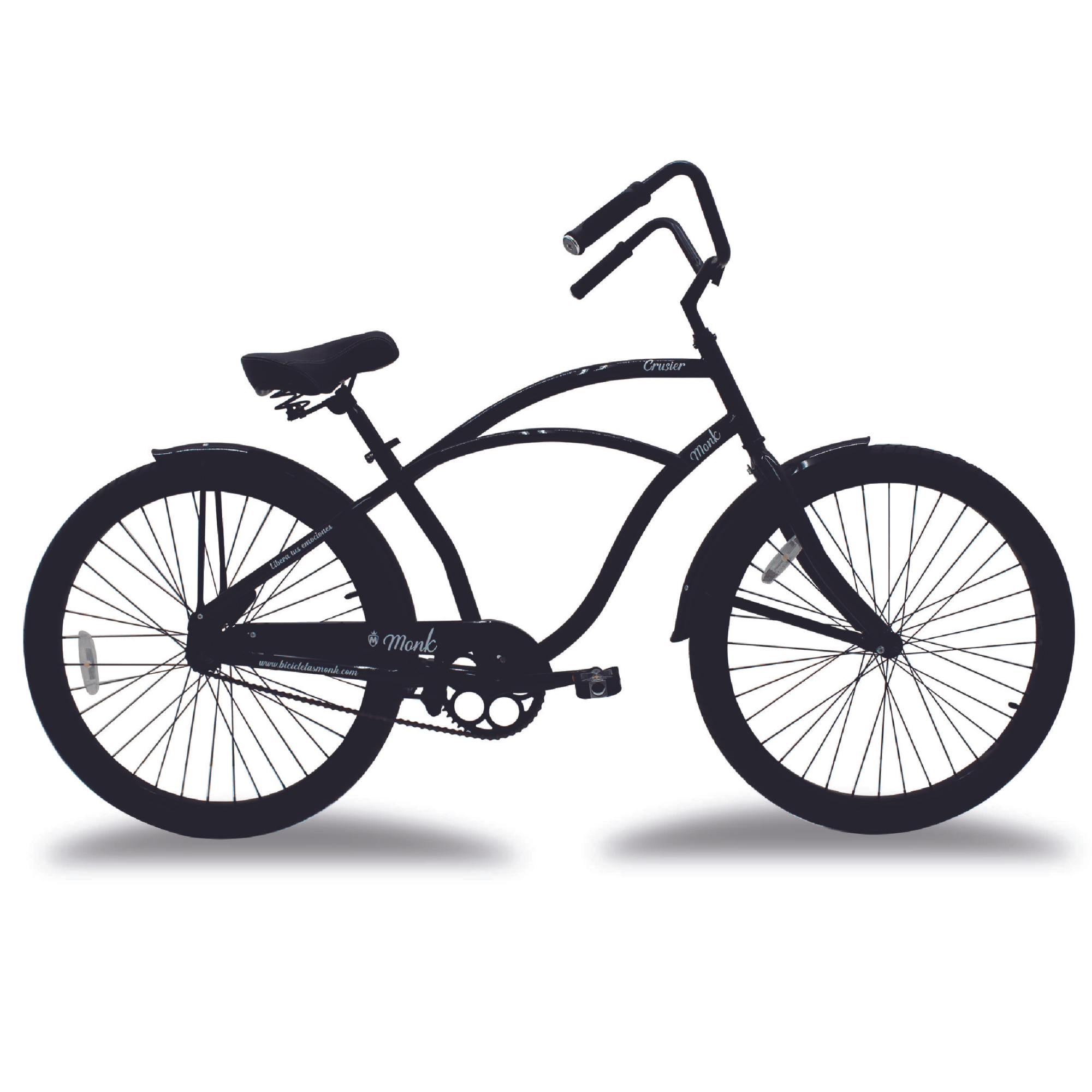 Bicicleta Urbana Rodada 26 1 Velocidad Crusier Monk Negra
