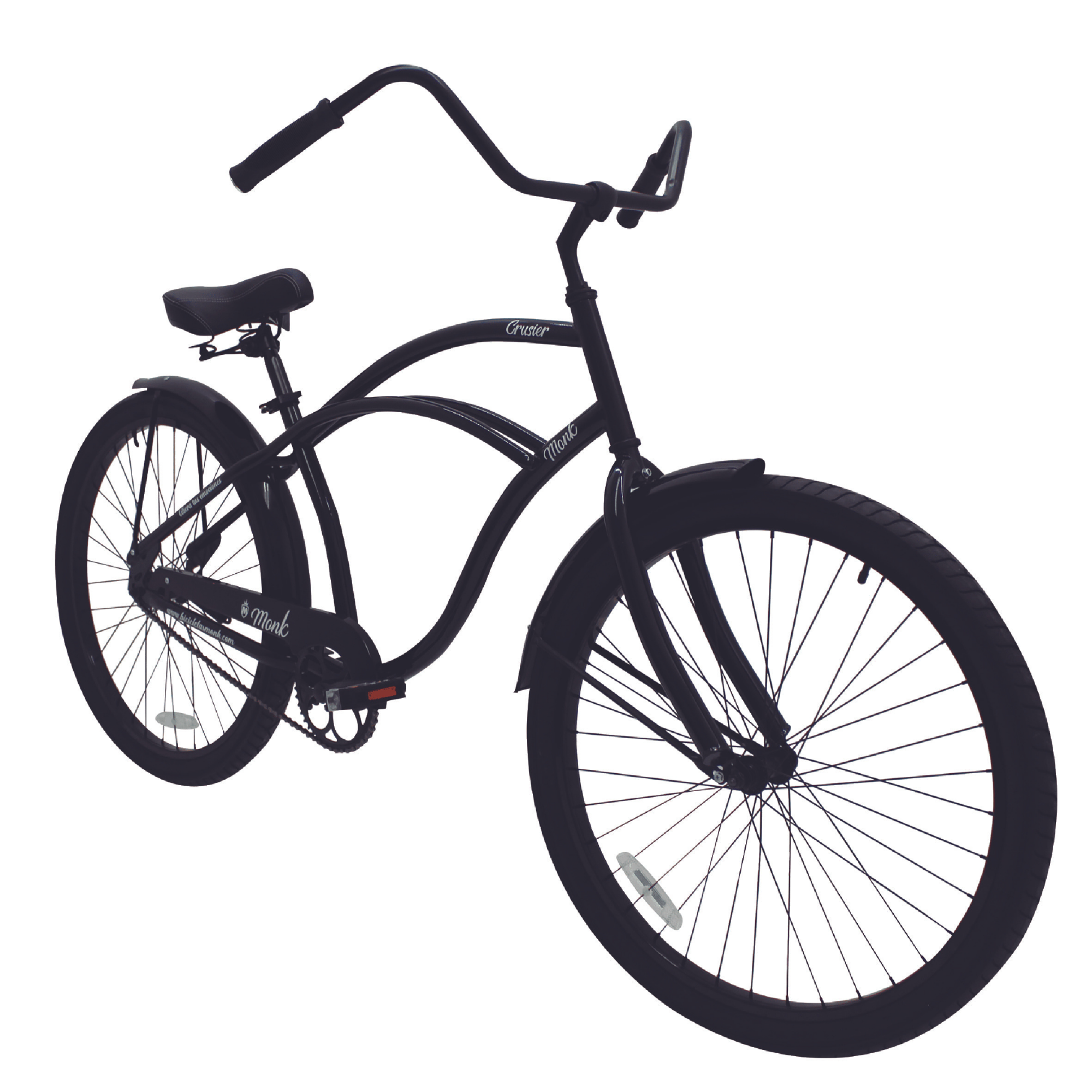 Bicicleta Urbana Rodada 26 1 Velocidad Crusier Monk Negra
