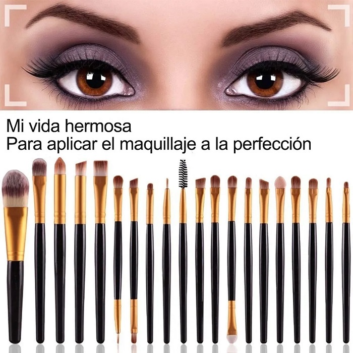 Juego De Brochas De Maquillaje Profesional De 20 Piezas