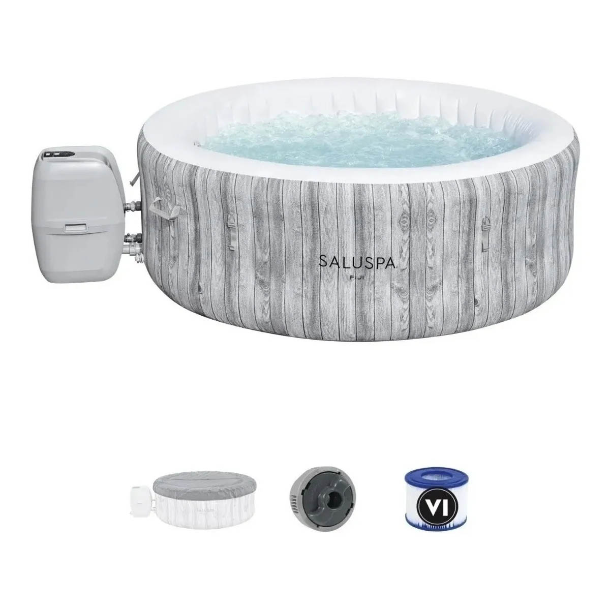 Sauna Spa FIJI AIRJET 1.80X66cm  2-4 PERSONAS Con Bomba Y Cubierta 669lts Gris 60086