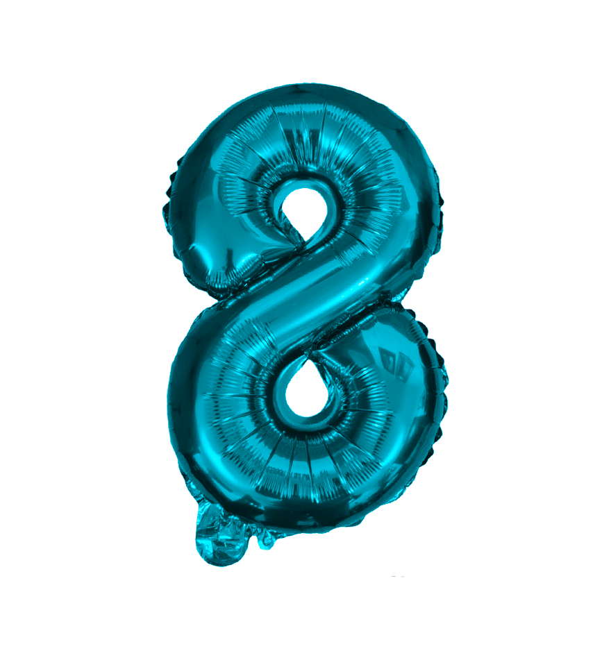   Globos Del Número 8 De Papel De Aluminio De 26 Pulgadas/66 Cms Oro Plata Azul Rey Fuchsia Rosa Negro Rojo Rose Gold Arcoiris Pastel Y Azul Turquesa