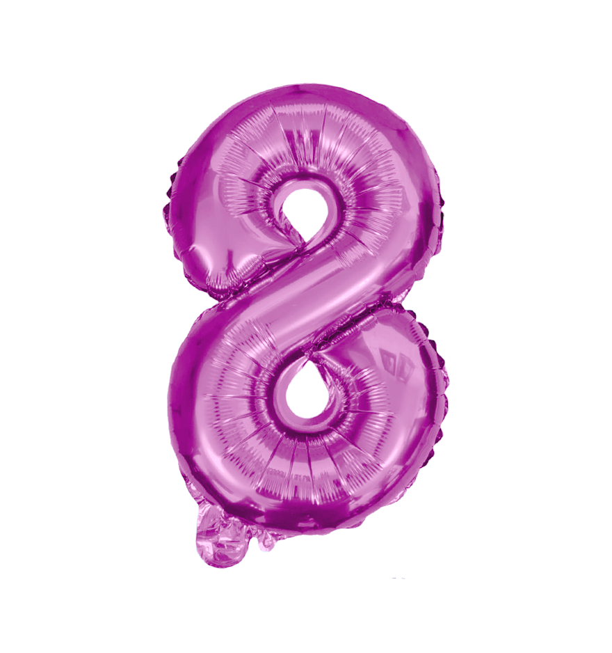   Globos Del Número 8 De Papel De Aluminio De 26 Pulgadas/66 Cms Oro Plata Azul Rey Fuchsia Rosa Negro Rojo Rose Gold Arcoiris Pastel Y Azul Turquesa