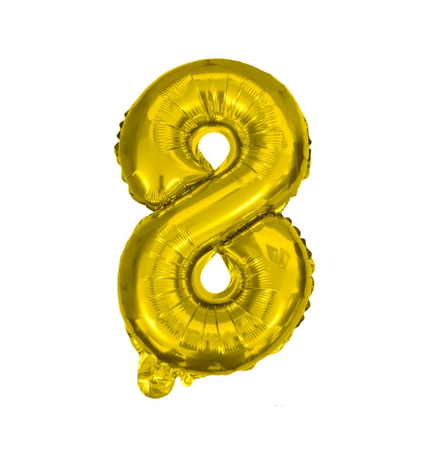   Globos Del Número 8 De Papel De Aluminio De 26 Pulgadas/66 Cms Oro Plata Azul Rey Fuchsia Rosa Negro Rojo Rose Gold Arcoiris Pastel Y Azul Turquesa