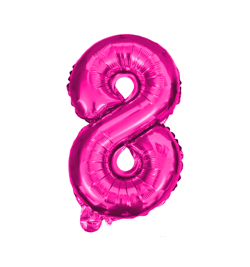   Globos Del Número 8 De Papel De Aluminio De 26 Pulgadas/66 Cms Oro Plata Azul Rey Fuchsia Rosa Negro Rojo Rose Gold Arcoiris Pastel Y Azul Turquesa