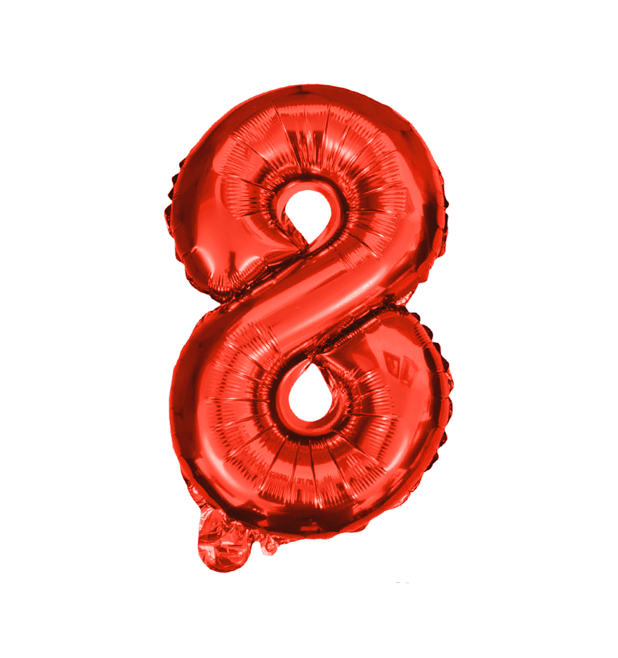   Globos Del Número 8 De Papel De Aluminio De 26 Pulgadas/66 Cms Oro Plata Azul Rey Fuchsia Rosa Negro Rojo Rose Gold Arcoiris Pastel Y Azul Turquesa