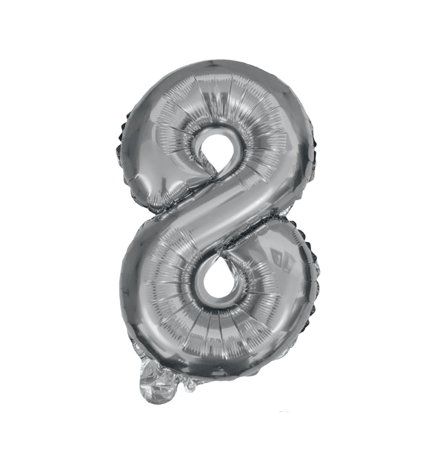   Globos Del Número 8 De Papel De Aluminio De 26 Pulgadas/66 Cms Oro Plata Azul Rey Fuchsia Rosa Negro Rojo Rose Gold Arcoiris Pastel Y Azul Turquesa