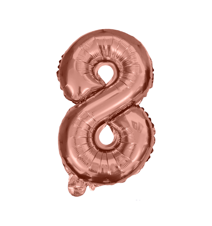   Globos Del Número 8 De Papel De Aluminio De 26 Pulgadas/66 Cms Oro Plata Azul Rey Fuchsia Rosa Negro Rojo Rose Gold Arcoiris Pastel Y Azul Turquesa