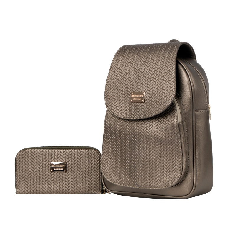 Set de Mochila y Cartera de Moda FANA para Mujer Manely Antimonio