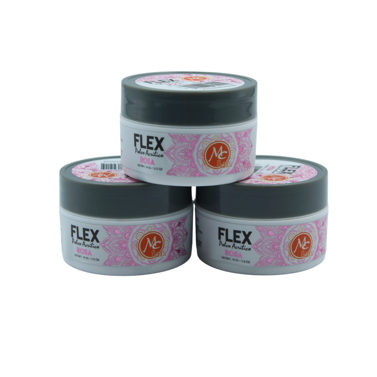 Mc Nails Flex Polvo Acrílico Básico 1/2 Onza. Uñas Acrílicas Rosa